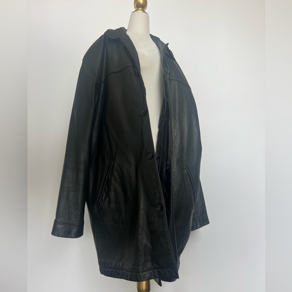 Black Danier Made in Canada Leather Coat
